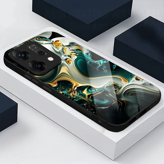 Oppo Reno 14 5G Premium Acrylic Shockproof Glass Back Case (Ocean Ember)