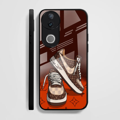 Vivo V50 5G Premium Acrylic Shockproof Glass Back Case (Sneaker Case)
