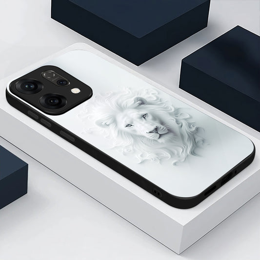 Oppo Reno 14 5G Premium Acrylic Shockproof Glass Back Case (White Devil)