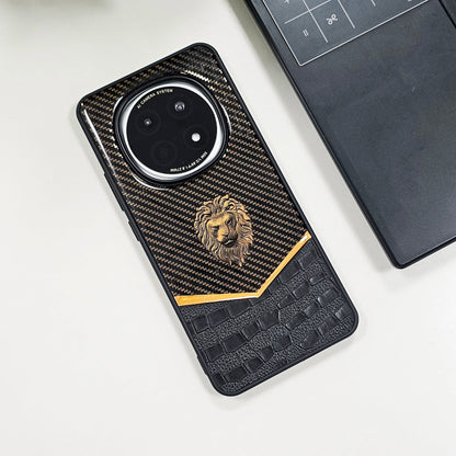 OPPO F29 Pro 5G Luxury Lion Pattern Leather And Liquid Silicone Case