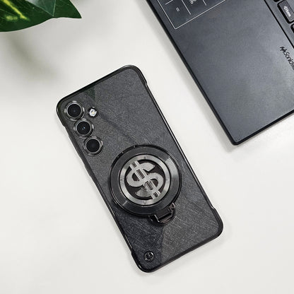 Phone case with a dollar sign design on a white surface