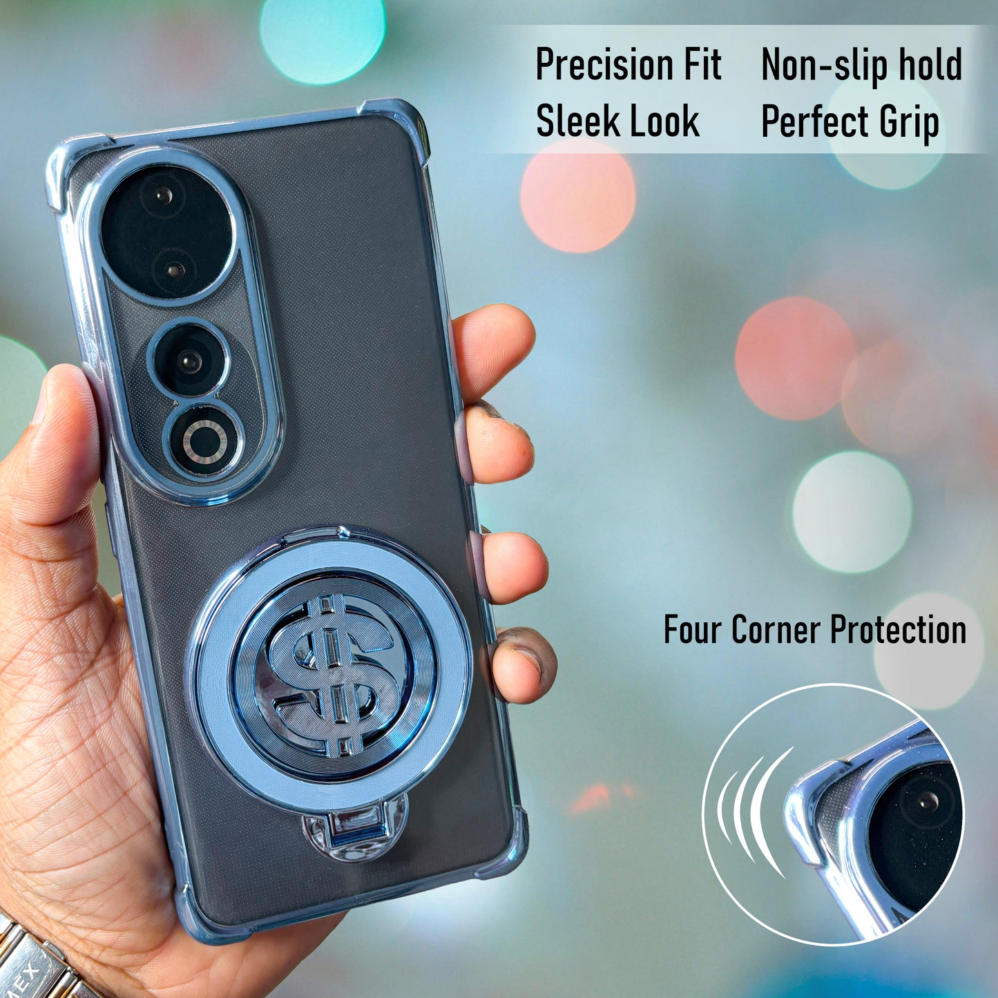 Vivo V40 Pro 5G Four Corner Airbags 100% Original Astro Money Magnet Rotating Dollar Case
