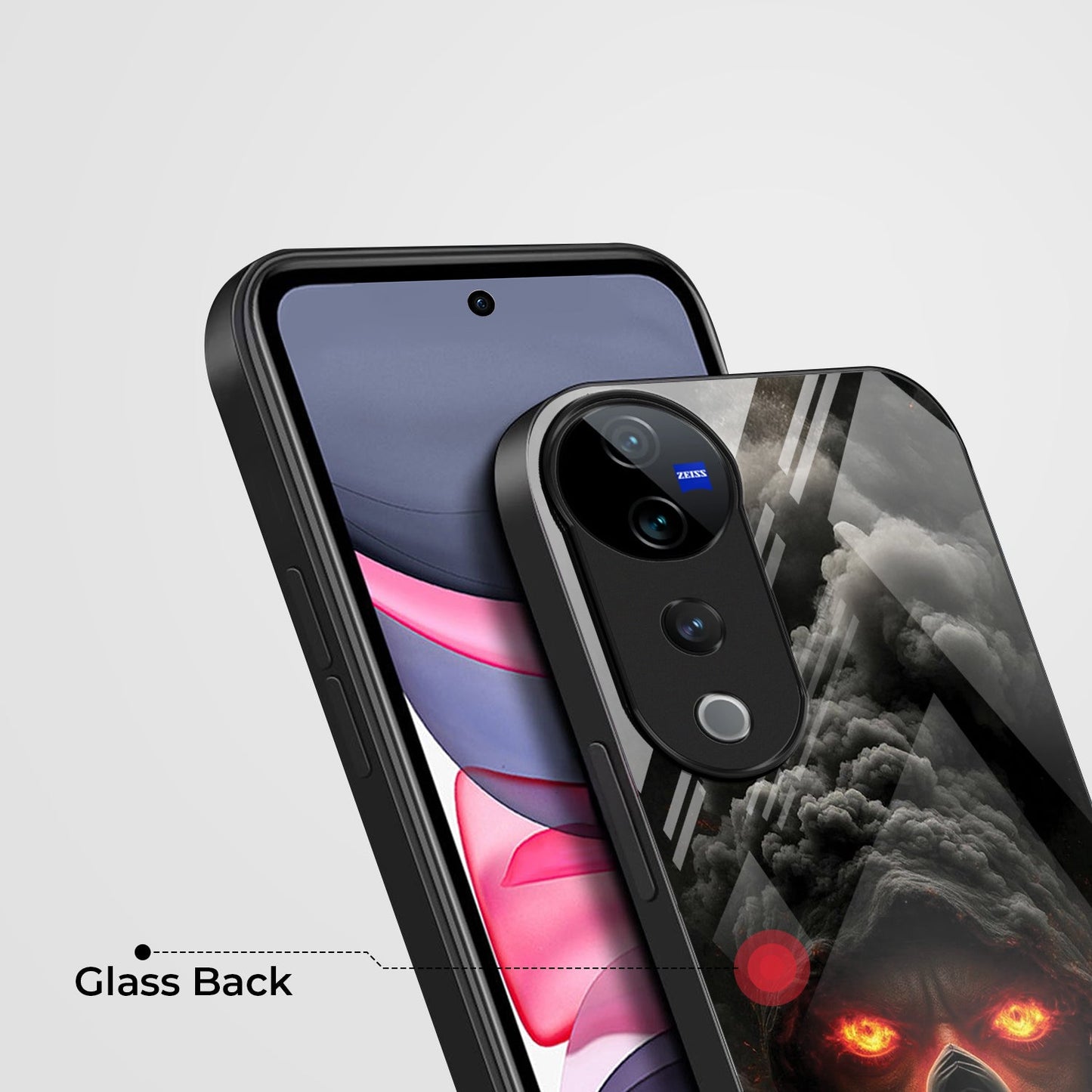 Vivo V40 Pro 5G Premium Acrylic Shockproof Glass Back Case (Dark Flame)