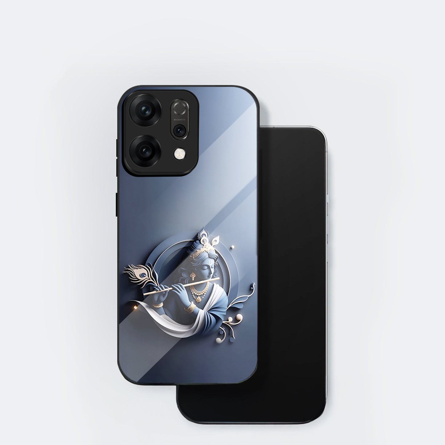 Oppo Reno 14 5G Premium Acrylic Shockproof Glass Back Case (Krishna)
