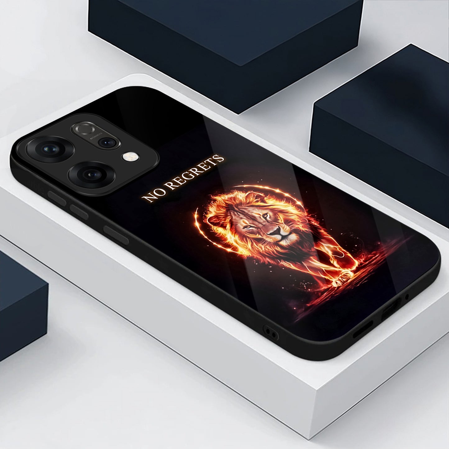 Oppo Reno 14 5G No Regrets Lion Aesthetic Glass Case