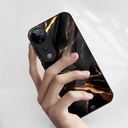 Vivo V40 Pro 5G Premium Acrylic Shockproof Glass Back Case (Galaxy)