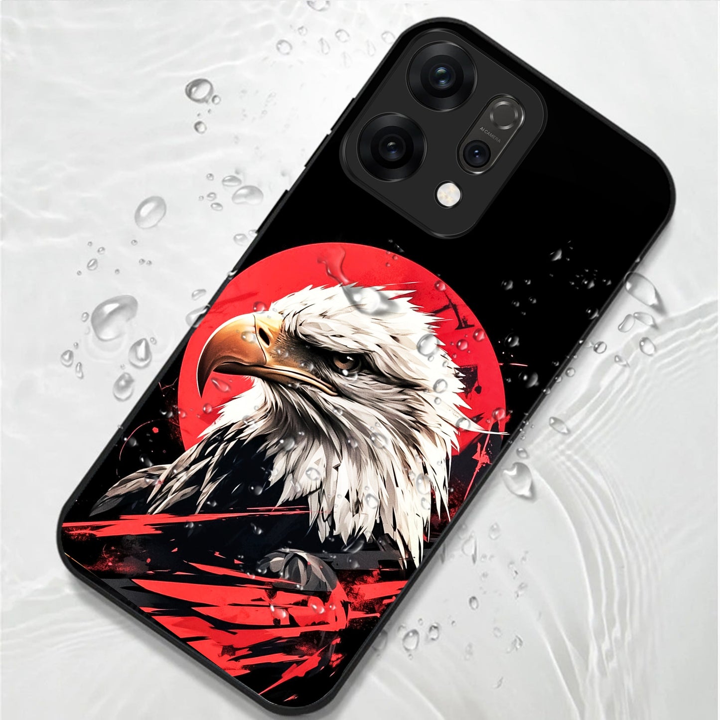 Oppo Reno 14 5G Premium Acrylic Shockproof Glass Back Case (Angry Eagle)