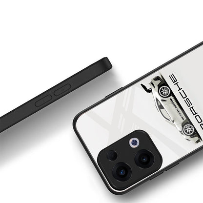 Oppo Reno 13 5G Premium Acrylic Shockproof Glass Back Case (Porsche)
