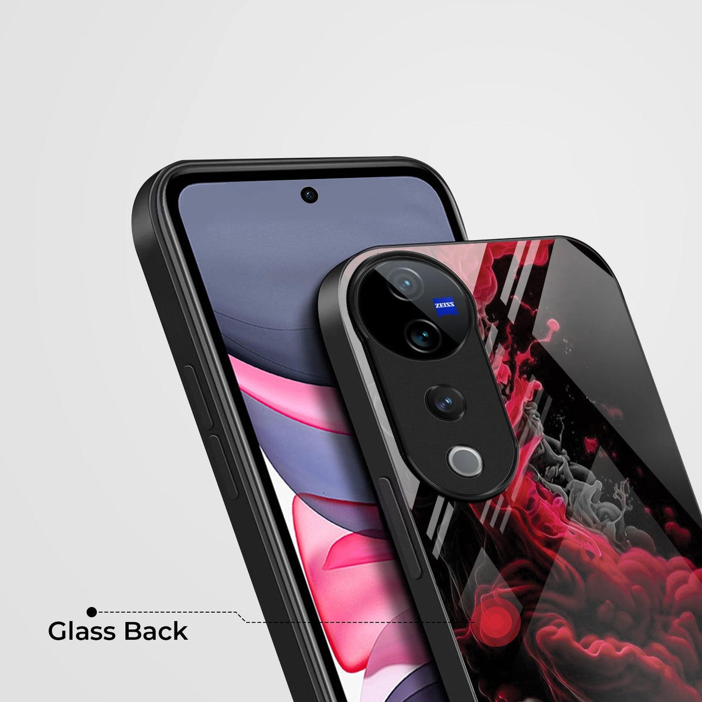 Vivo V40 Pro 5G Premium Acrylic Shockproof Glass Back Case (Infernal Drift)