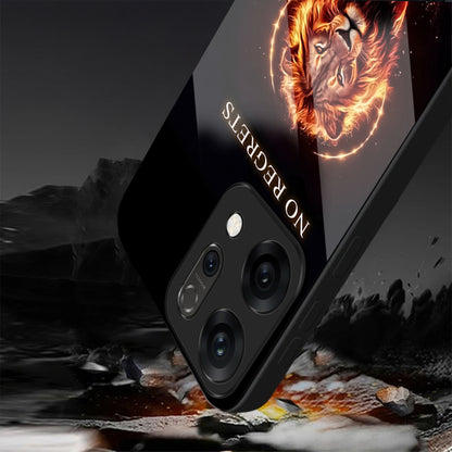 Oppo Reno 14 5G No Regrets Lion Aesthetic Glass Case