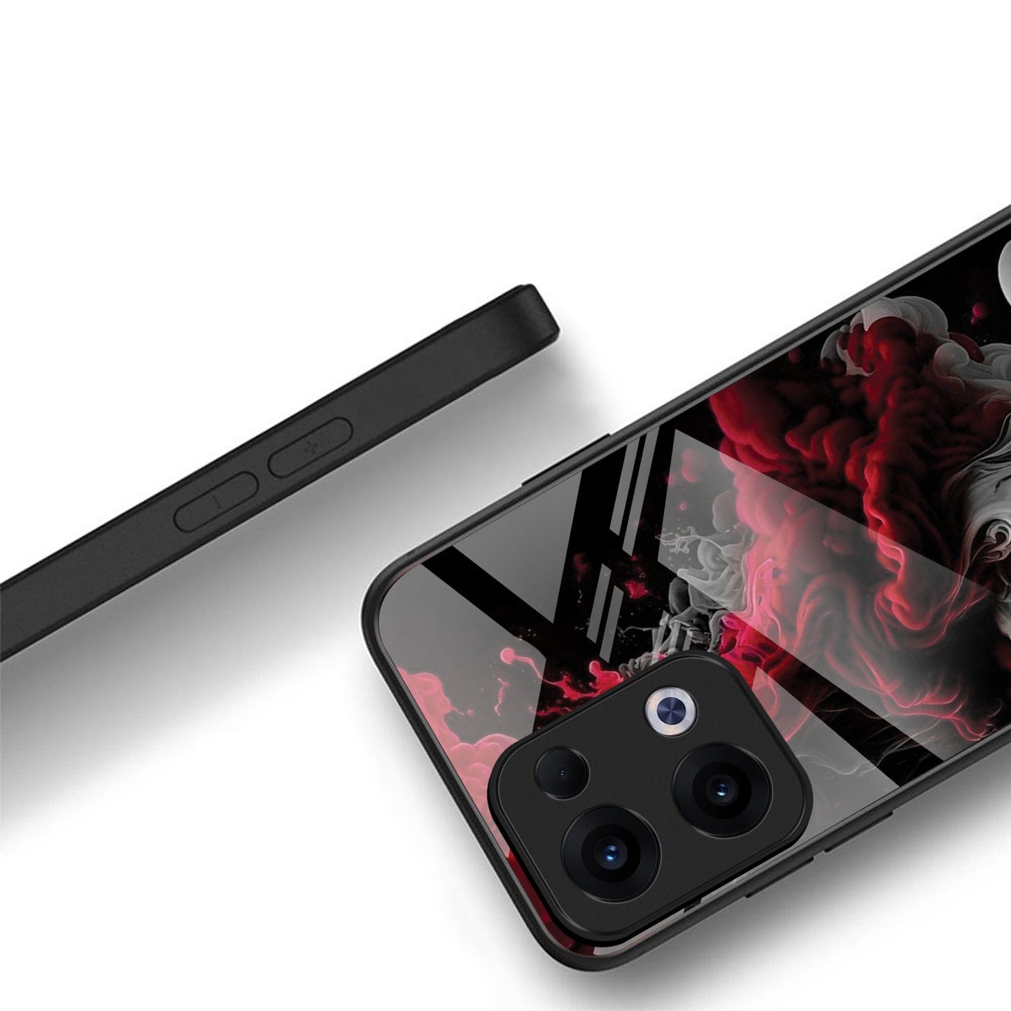 Oppo Reno 13 5G Premium Acrylic Shockproof Glass Back Case (Flame)