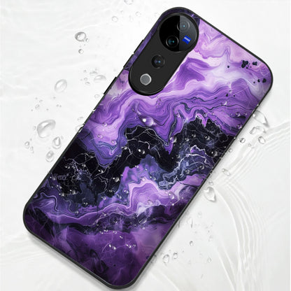 Vivo V40 Pro 5G Premium Acrylic Shockproof Glass Back Case (Purple Chaos)