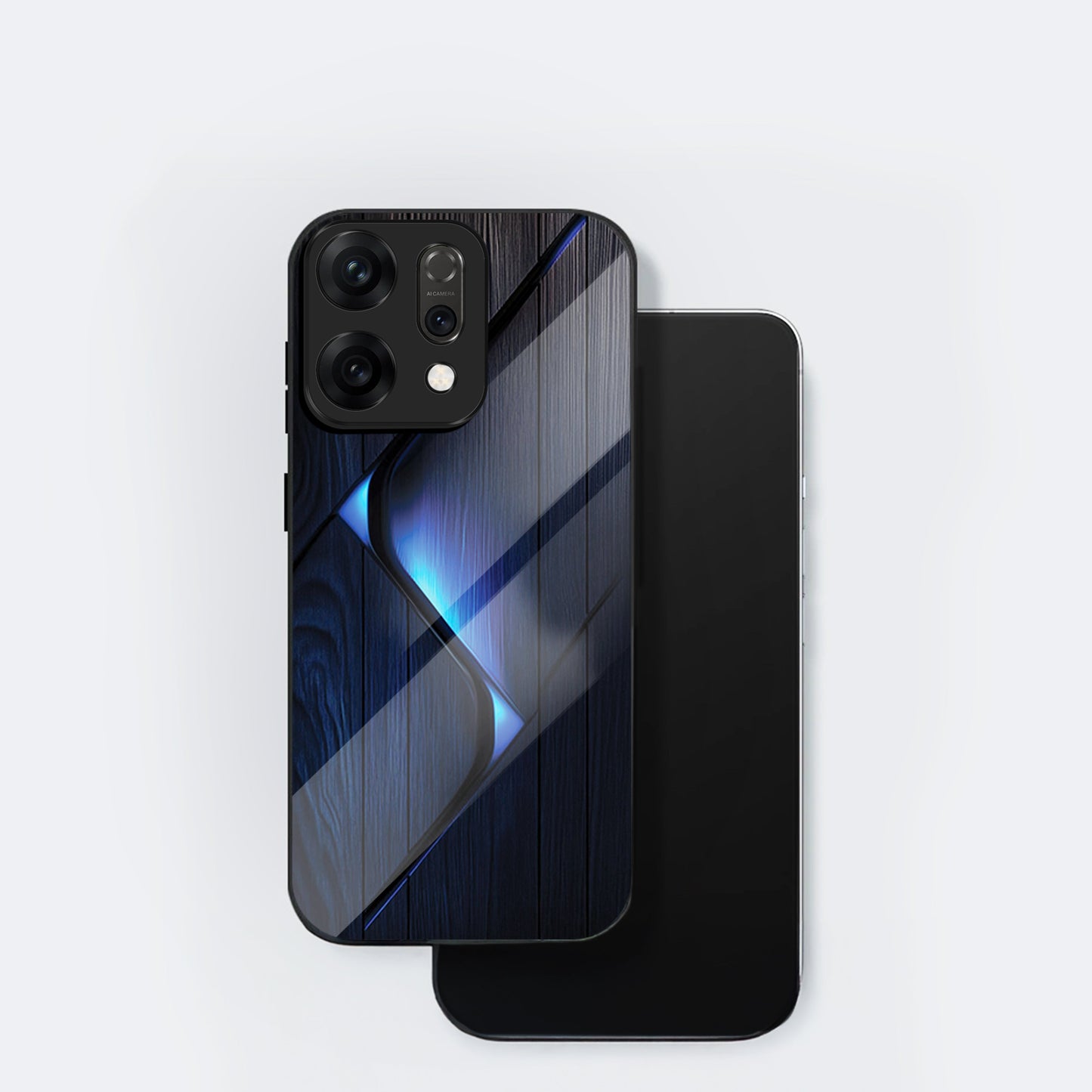Oppo Reno 14 5G Premium Acrylic Shockproof Glass Back Case (Blue Gradient)