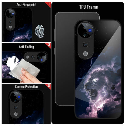 Vivo V40 Pro 5G Premium Acrylic Shockproof Glass Back Case (Storm King)