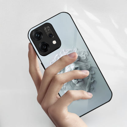 Oppo Reno 14 5G Premium Acrylic Shockproof Glass Back Case (White Devil)