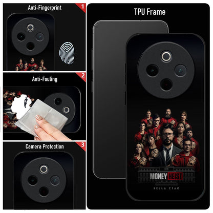 Vivo T4 5G Premium Acrylic Shockproof Glass Back Case (MoneyHeist)