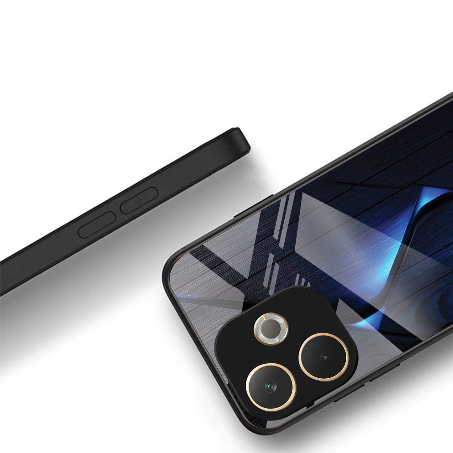 Oppo A5 Pro 5G Premium Acrylic Shockproof Glass Back Case (Blue Flame)