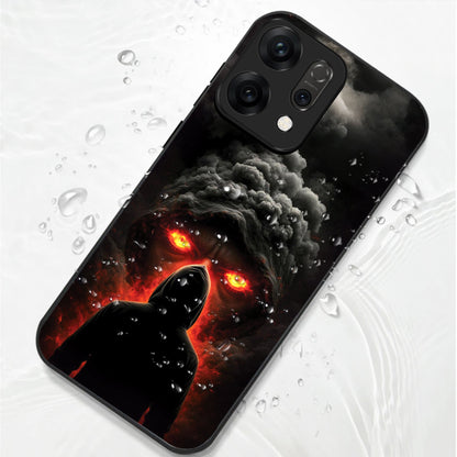 Oppo Reno 14 5G Premium Acrylic Shockproof Glass Back Case (Dark Flame)