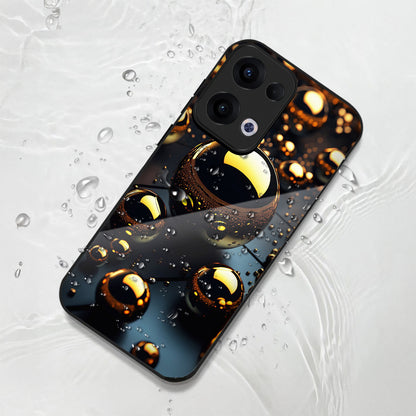 Oppo Reno 13 5G Premium Acrylic Shockproof Glass Back Case (Molten Gold)