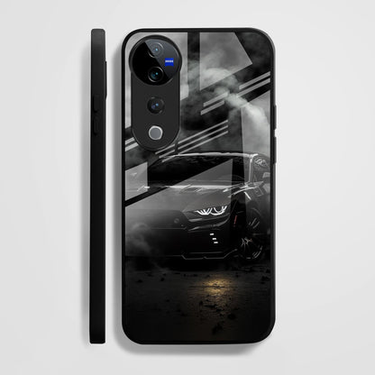 Vivo V40 Pro 5G Premium Acrylic Shockproof Glass Back Case (Black-BMW)