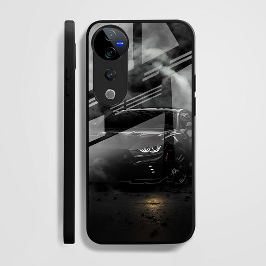 Vivo V40 Pro 5G Premium Acrylic Shockproof Glass Back Case (Black-BMW)