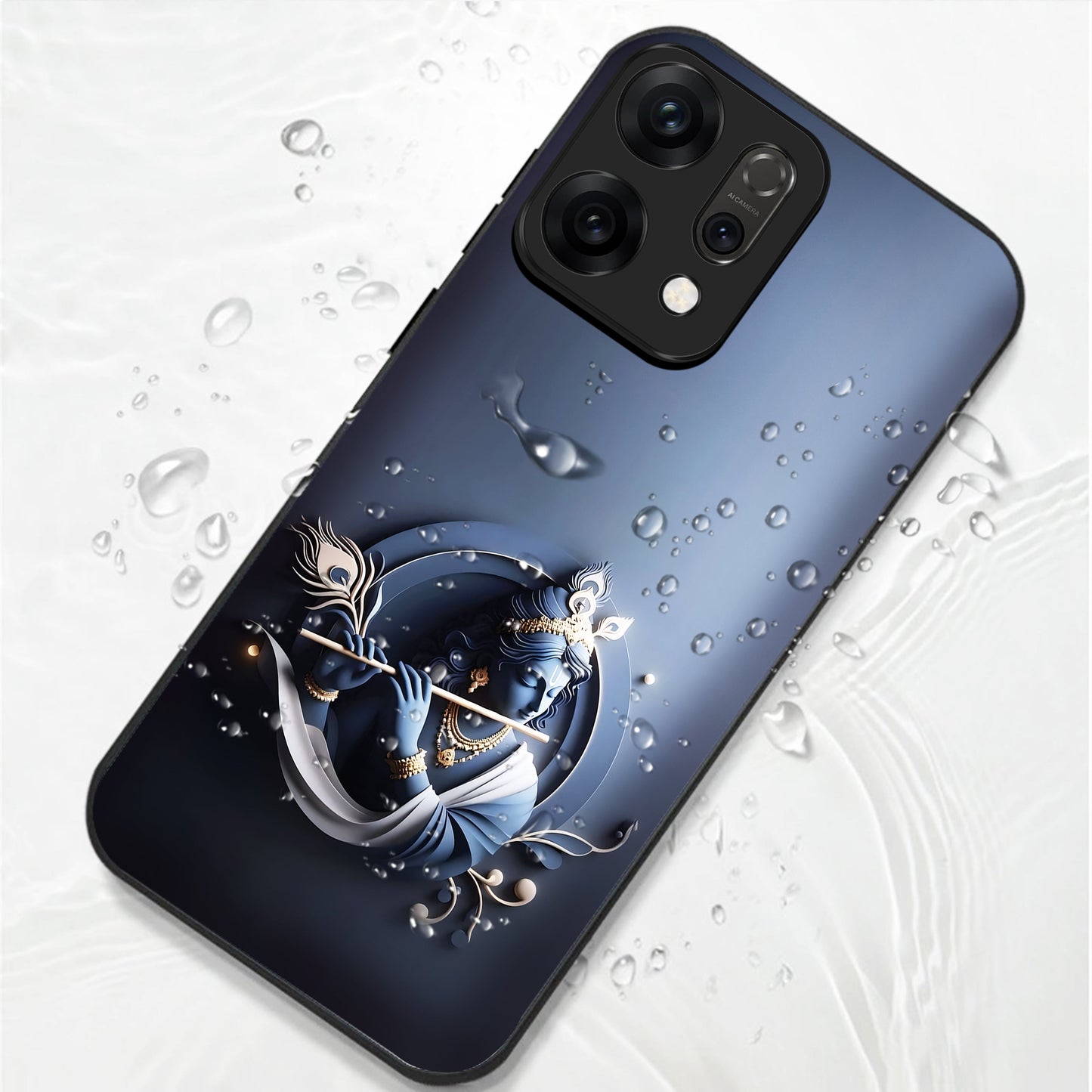 Oppo Reno 14 5G Premium Acrylic Shockproof Glass Back Case (Krishna)