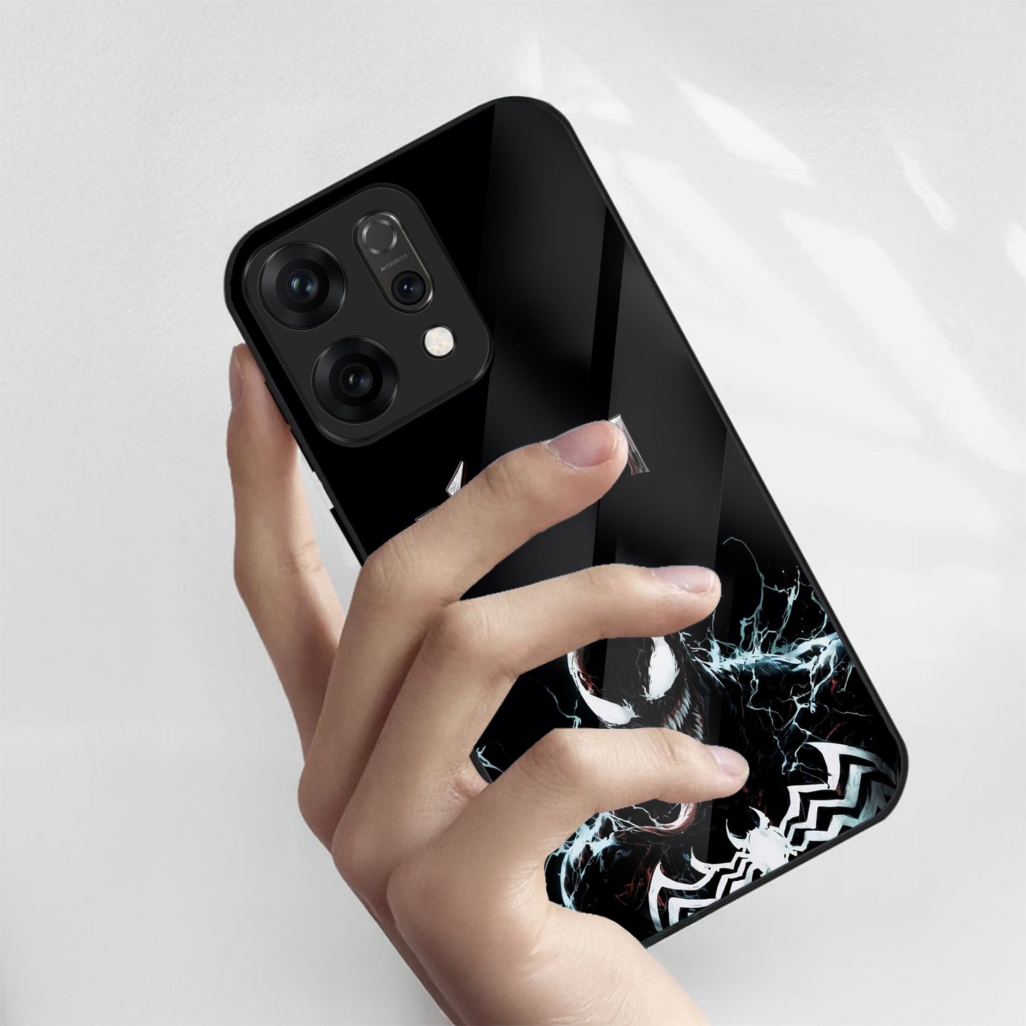 Oppo Reno 14 5G Premium Acrylic Shockproof Glass Back Case (Venom)