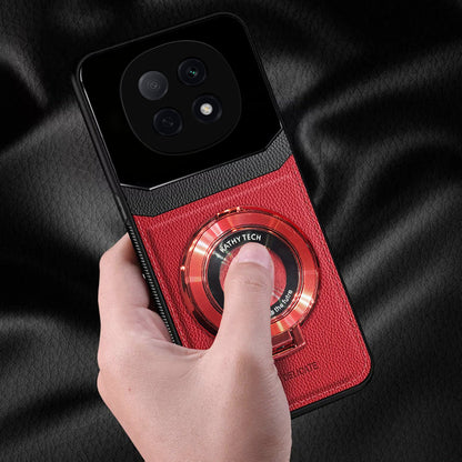 Oppo F29 Pro 5G Original Luxury Leather Lens Magnifier Ring Stand Case