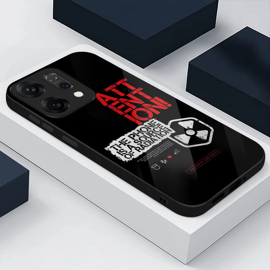 Oppo Reno 14 5G Attention Text Graphic Aesthetic Glass Case