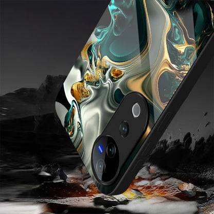 Vivo V40 Pro 5G Premium Acrylic Shockproof Glass Back Case (Ocean Ember)