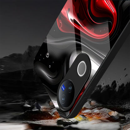 Vivo V50 5G Premium Acrylic Shockproof Glass Back Case (Crimson Wave)