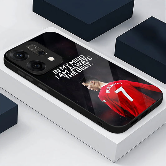 Oppo Reno 14 5G Premium Acrylic Shockproof Glass Back Case (Ronaldo)