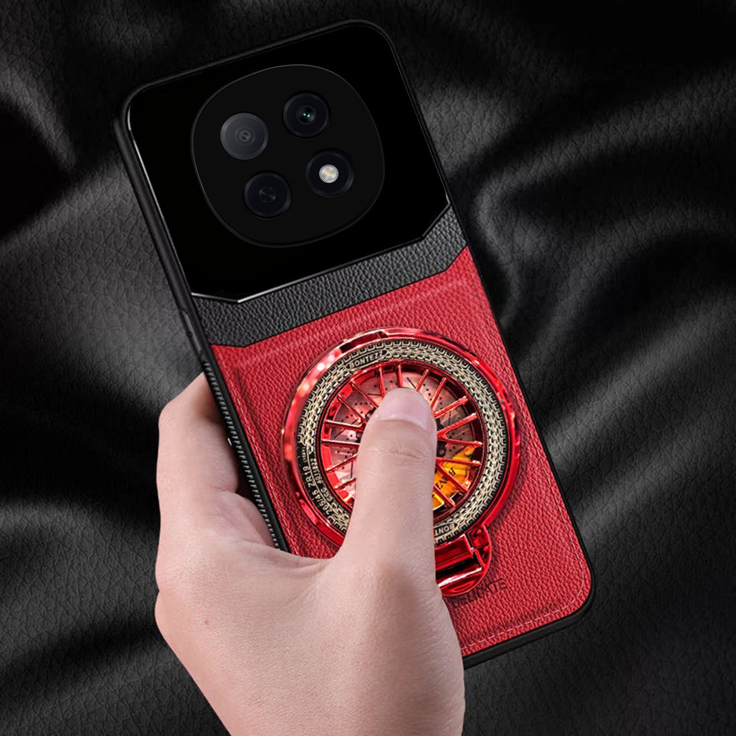 OPPO F29 PRO 5G Original Luxury Leather Lens Wheel Ring Stand Case