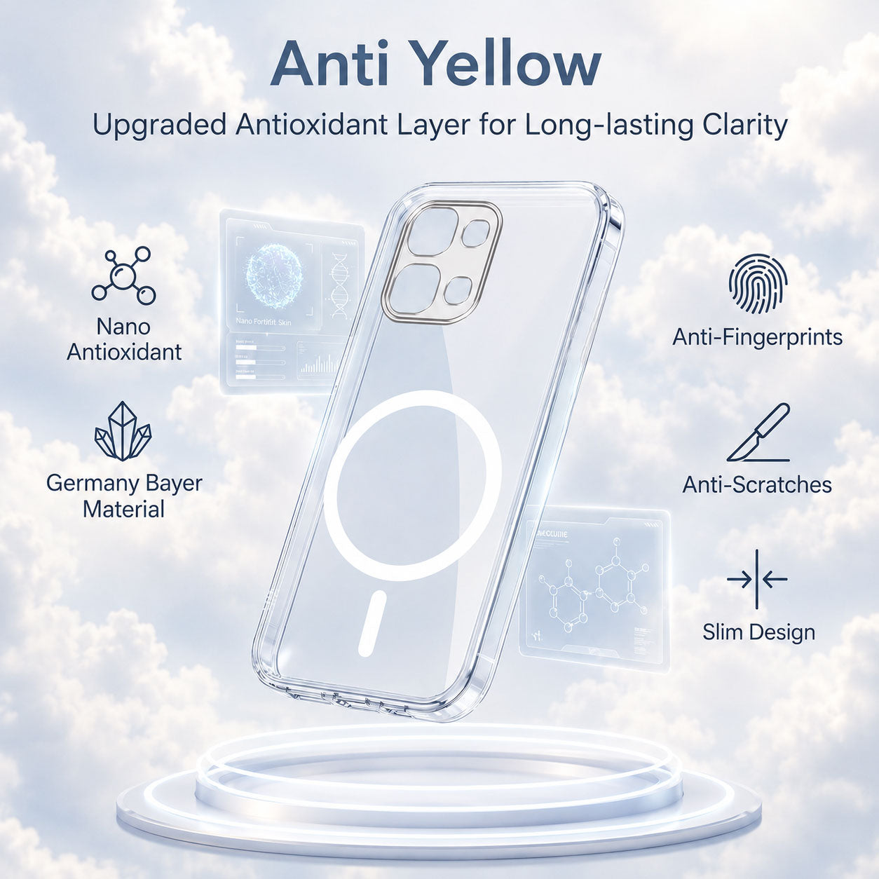 Oppo Reno 13 5G Clear Anti-Yellow MagSafe Protective Case