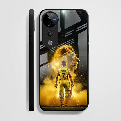 Vivo V40 Pro 5G Premium Acrylic Shockproof Glass Back Case (Dhoni)