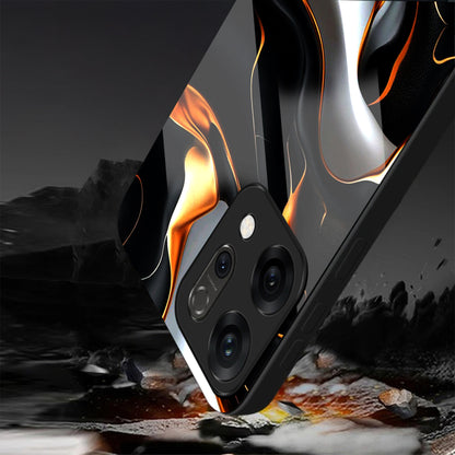 Oppo Reno14 5G Premium Acrylic Shockproof Glass Back Case (Lava Veins)