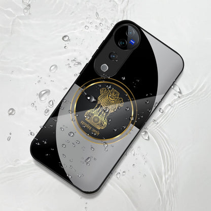 Vivo V40 Pro 5G Premium Acrylic Shockproof Glass Back Case (Satyamev Noir)