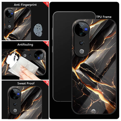 Vivo V40 Pro 5G Premium Acrylic Shockproof Glass Back Case (Galaxy)