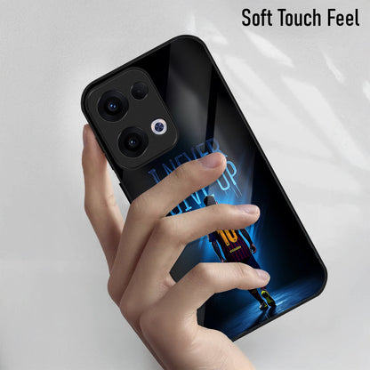 Oppo Reno 13 5G Premium Acrylic Shockproof Glass Back Case (Messi 10)