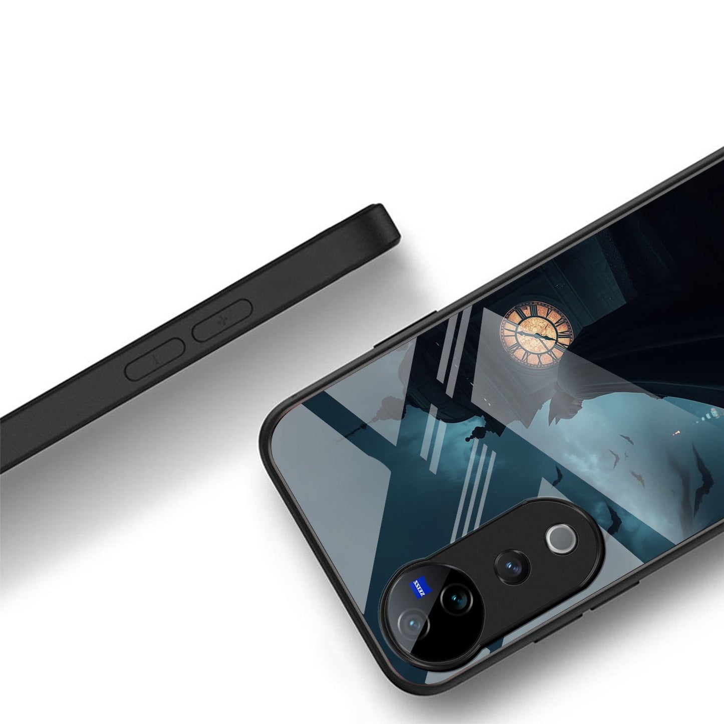Vivo V40 Pro 5G Premium Acrylic Shockproof Glass Back Case (Silent Knight)