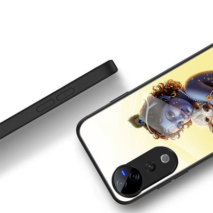 Vivo V40 Pro 5G Premium Acrylic Shockproof Glass Back Case (Cute Krishna)