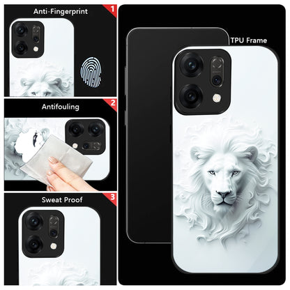 Oppo Reno 14 5G Premium Acrylic Shockproof Glass Back Case (White Devil)