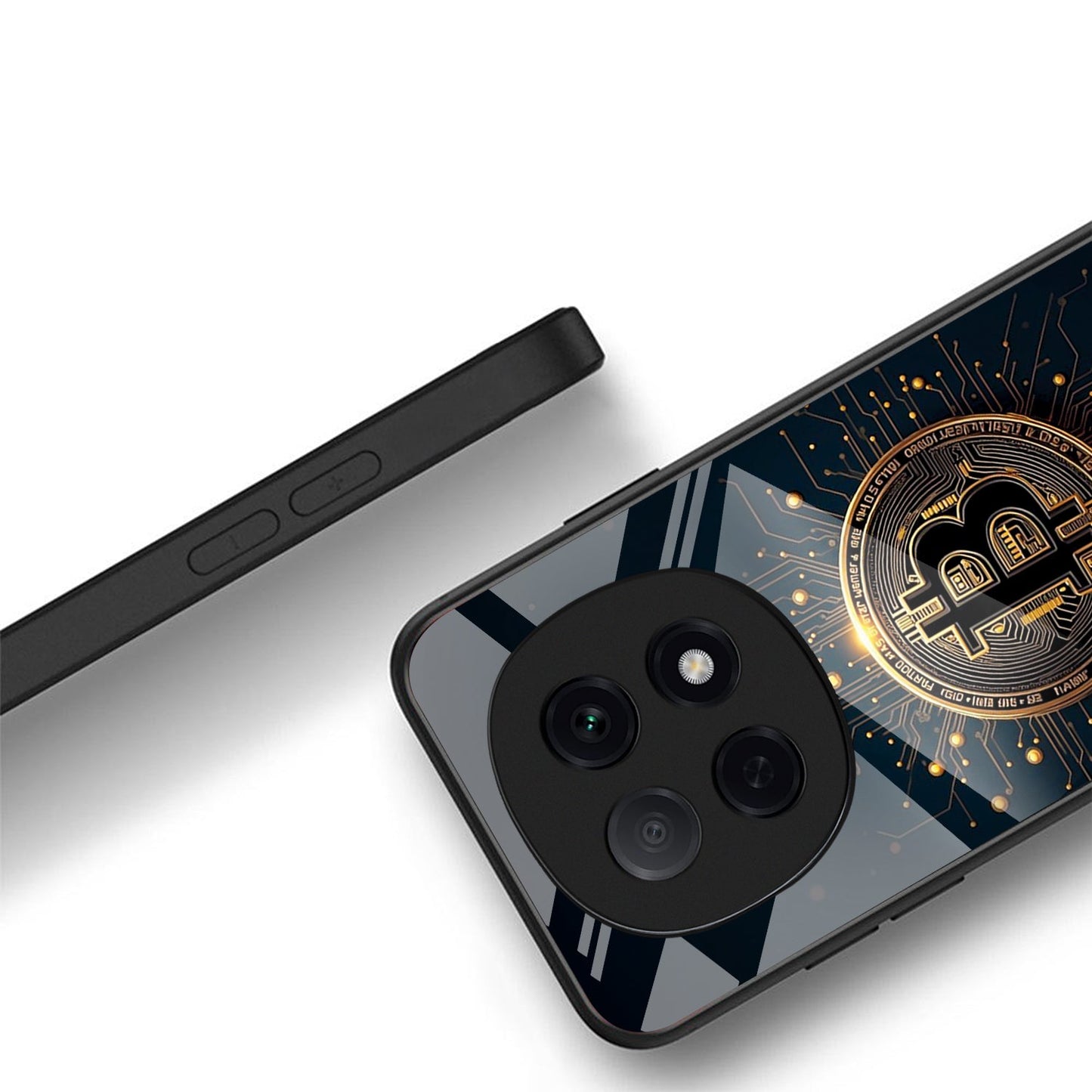 OPPO F29 Pro 5G Premium Acrylic Shockproof Glass Back Case (Bitcoin)