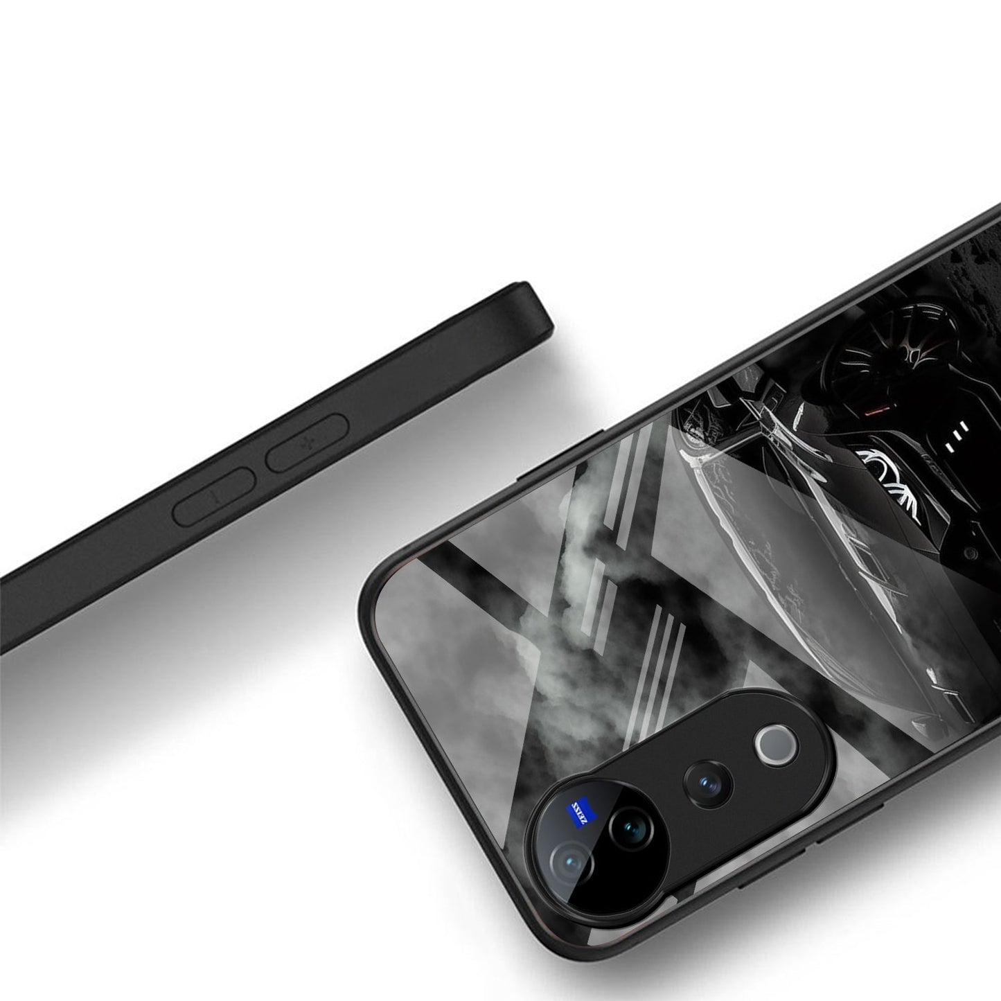 Vivo V40 Pro 5G Premium Acrylic Shockproof Glass Back Case (Black-BMW)