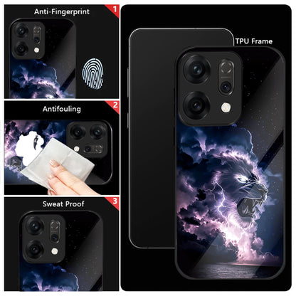 Oppo Reno 14 5G Premium Acrylic Shockproof Glass Back Case (Storm King)