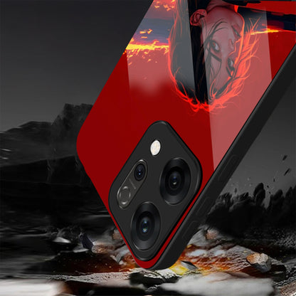 Oppo Reno 14 5G Premium Acrylic Shockproof Glass Back Case (Flame Case)