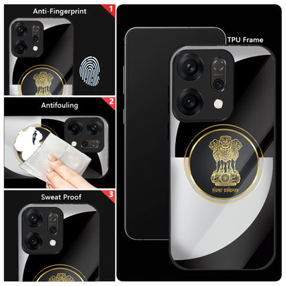 Oppo Reno 14 5G Premium Acrylic Shockproof Glass Back Case (Satyamev Noir)