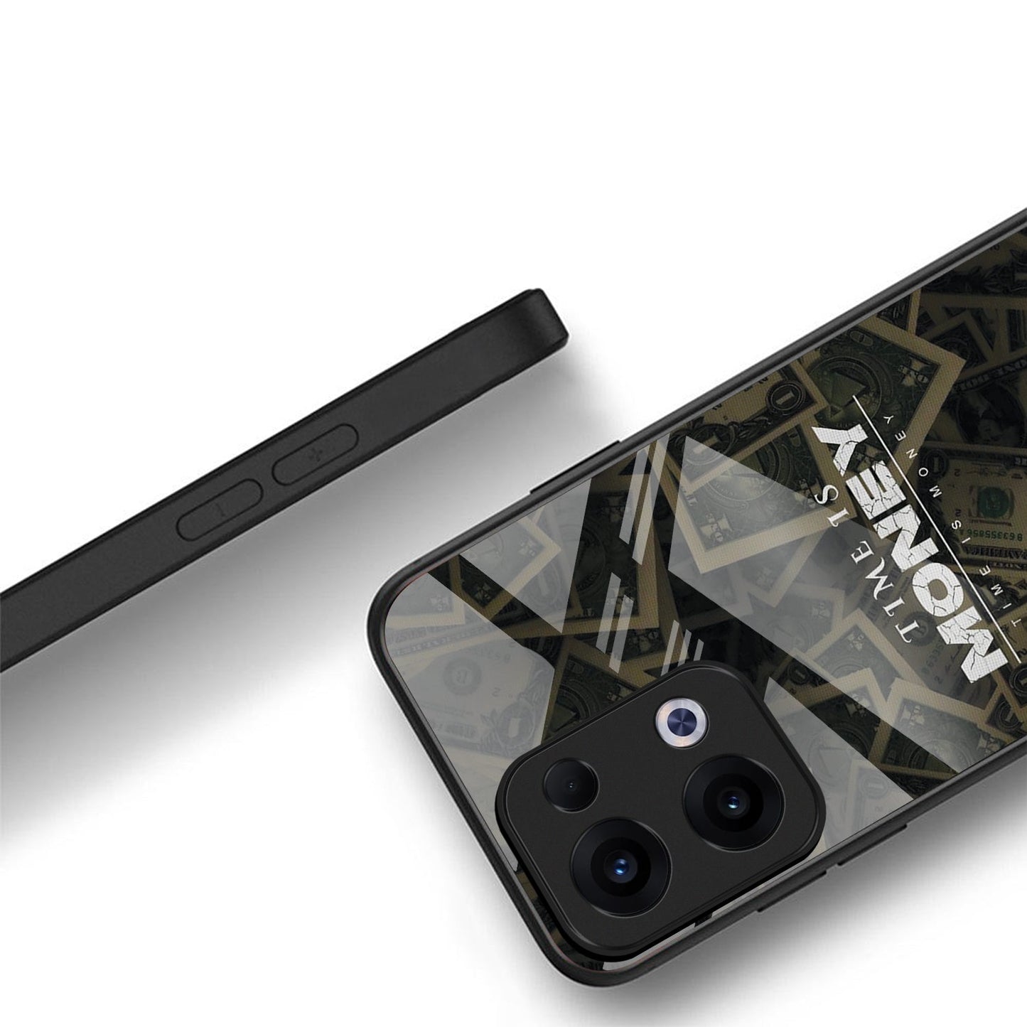 Oppo Reno 13 5G Premium Acrylic Shockproof Glass Back Case (Money)