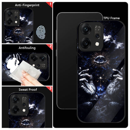 Oppo Reno 14 5G Premium Acrylic Shockproof Glass Back Case (Galaxy Eye)