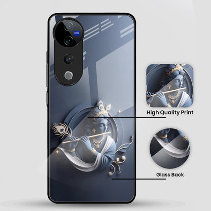 Vivo V40 Pro 5G Premium Acrylic Shockproof Glass Back Case (Krishna)